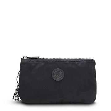 Kipling Creativity Large Classic Pouch Bags Black Camo Embossed | AU 2073TC